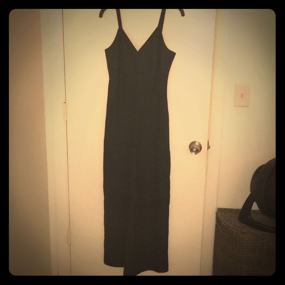 Lovely Linen Black Maxi Dress